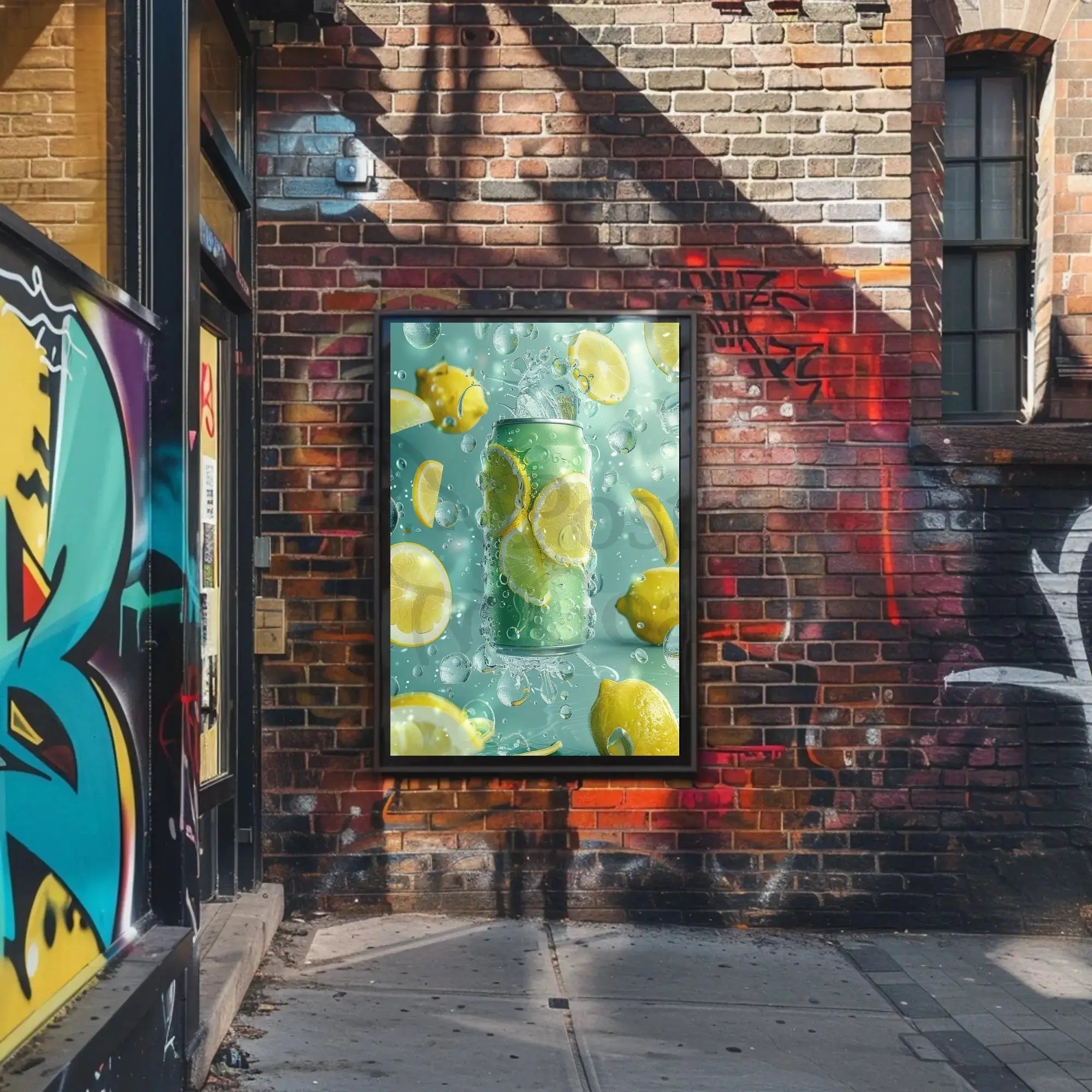 Refreshing Citrus Beverage Can: Artistic, Surrealism, Pop Culture Poster PosterGoat