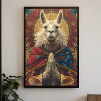 Regal Meditative Llama Fantasy Art Animal Poster PosterGoat