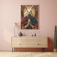 Regal Meditative Llama Fantasy Art Animal Poster PosterGoat