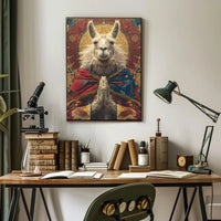 Regal Meditative Llama Fantasy Art Animal Poster PosterGoat