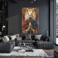 Regal Meditative Llama Fantasy Art Animal Poster PosterGoat