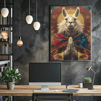 Regal Meditative Llama Fantasy Art Animal Poster PosterGoat