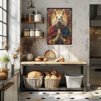 Regal Meditative Llama Fantasy Art Animal Poster PosterGoat