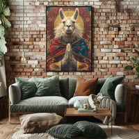 Regal Meditative Llama Fantasy Art Animal Poster PosterGoat