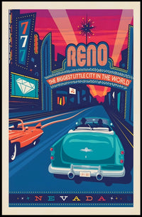 Reno Retro Casino Vibes Travel Poster PosterGoat