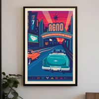 Reno Retro Casino Vibes Travel Poster PosterGoat