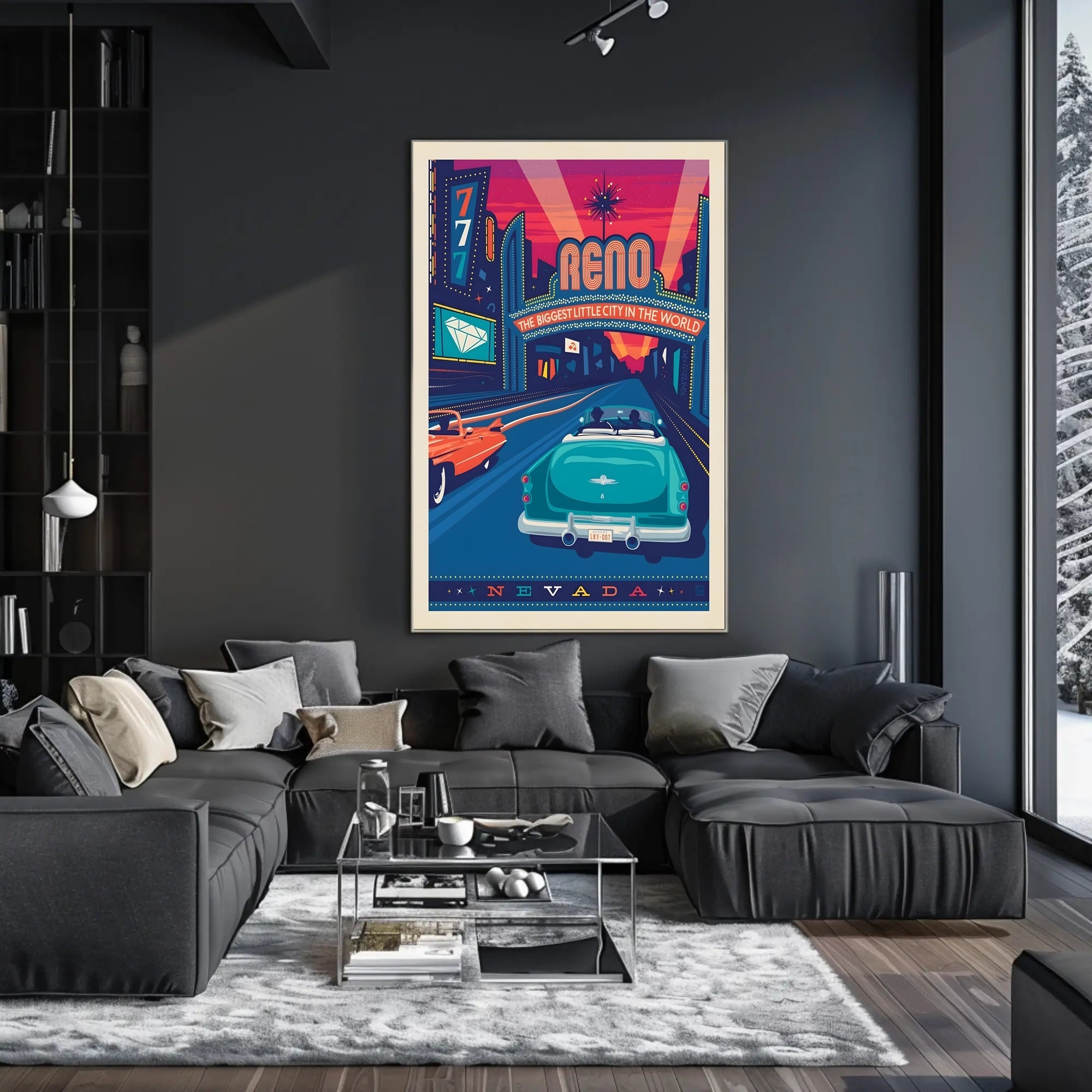 Reno Retro Casino Vibes Travel Poster PosterGoat
