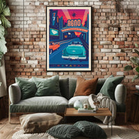 Reno Retro Casino Vibes Travel Poster PosterGoat