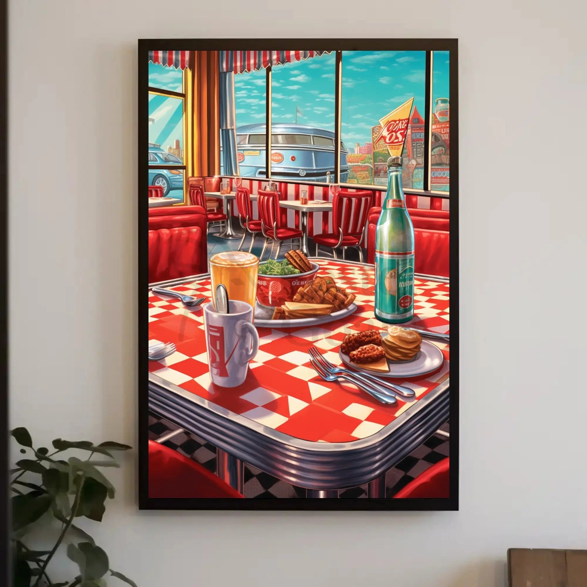 Retro American Diner Vibe with Nostalgic Heritage Poster PosterGoat