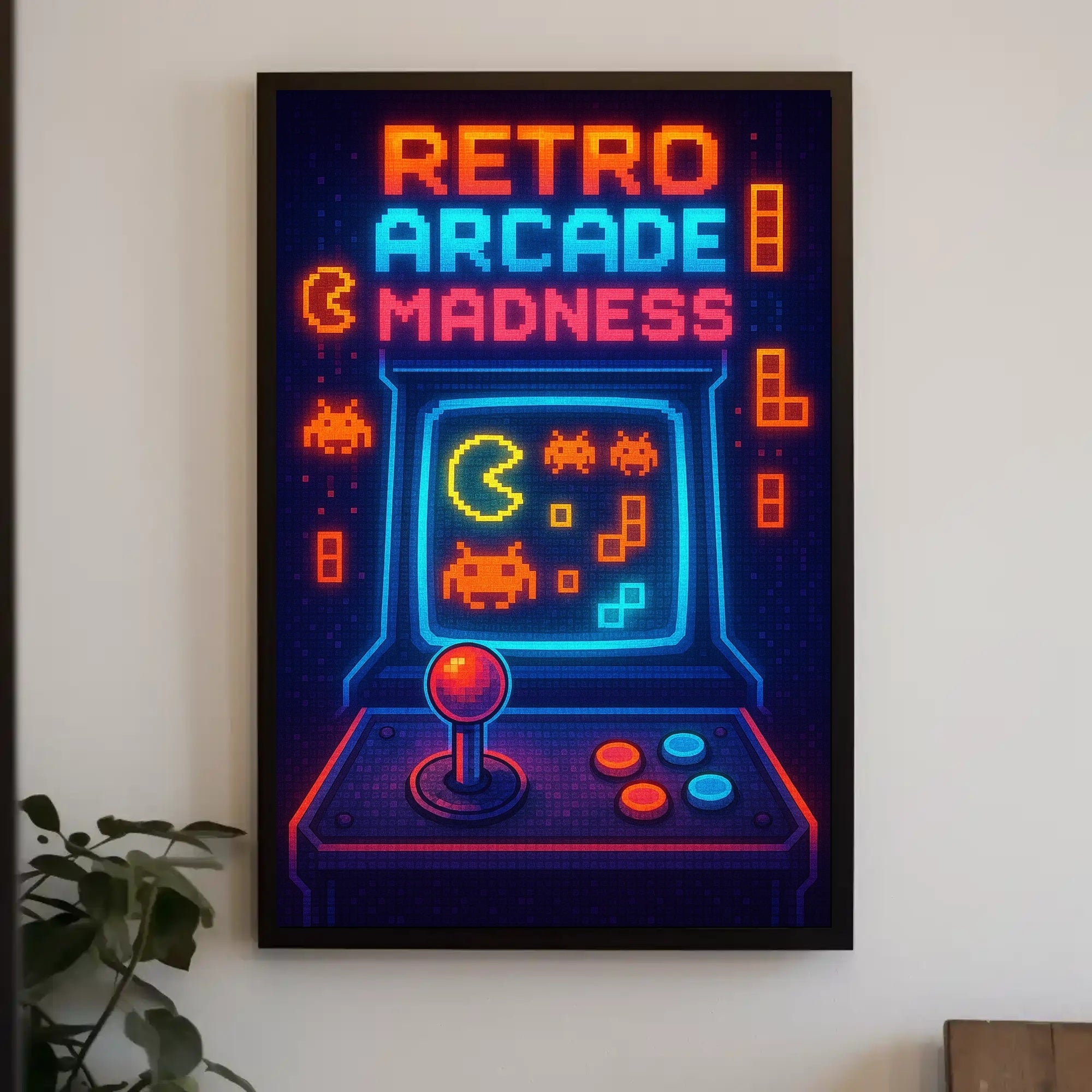 Retro Arcade Madness: Classic Gaming Pop Culture Poster PosterGoat