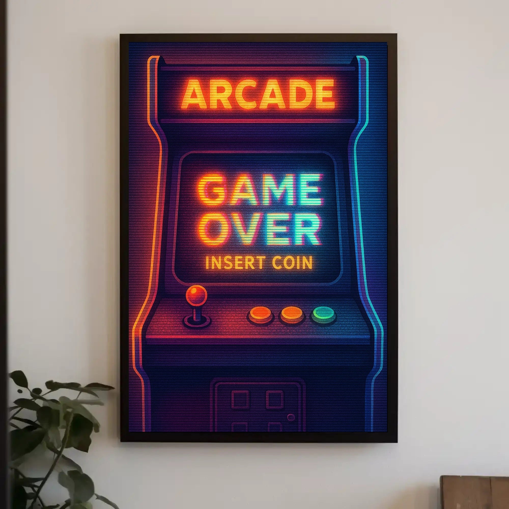 Retro Arcade Neon Gaming Pop Culture Poster PosterGoat