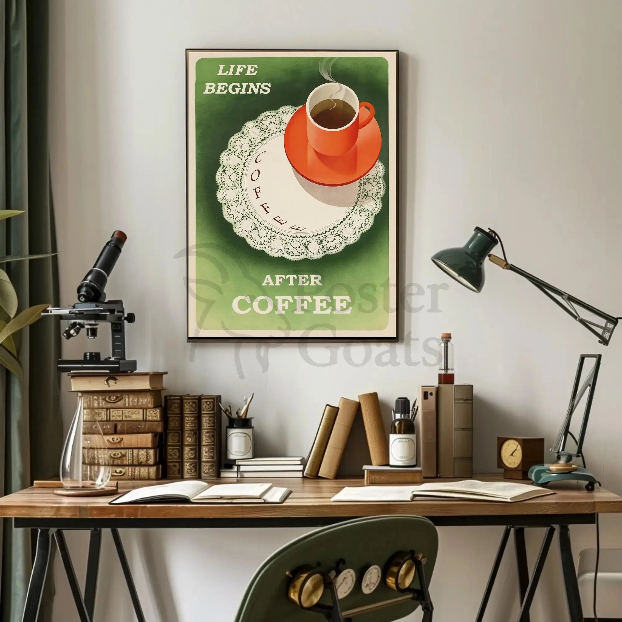 Retro Coffee Enthusiast Poster - Abstract, Artistic, or Pop Culture Poster PosterGoat