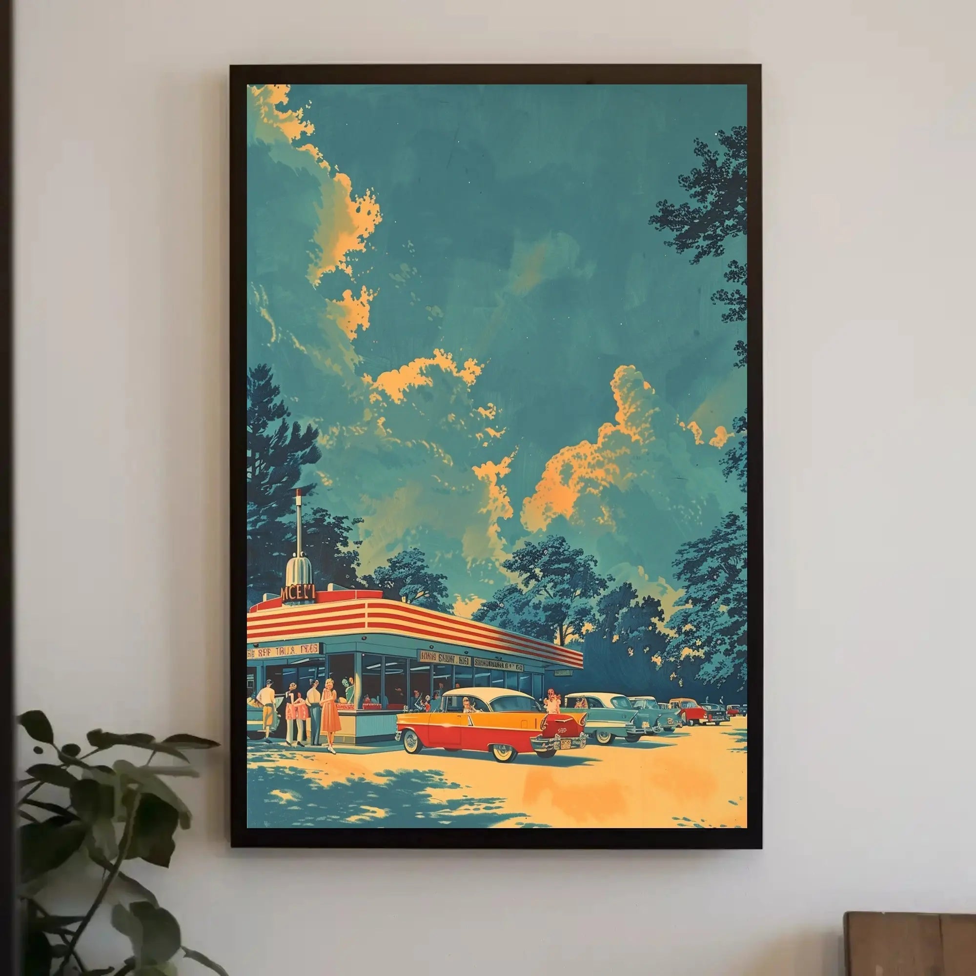Retro Diner Vibes: Vintage Americana Cultural Poster PosterGoat