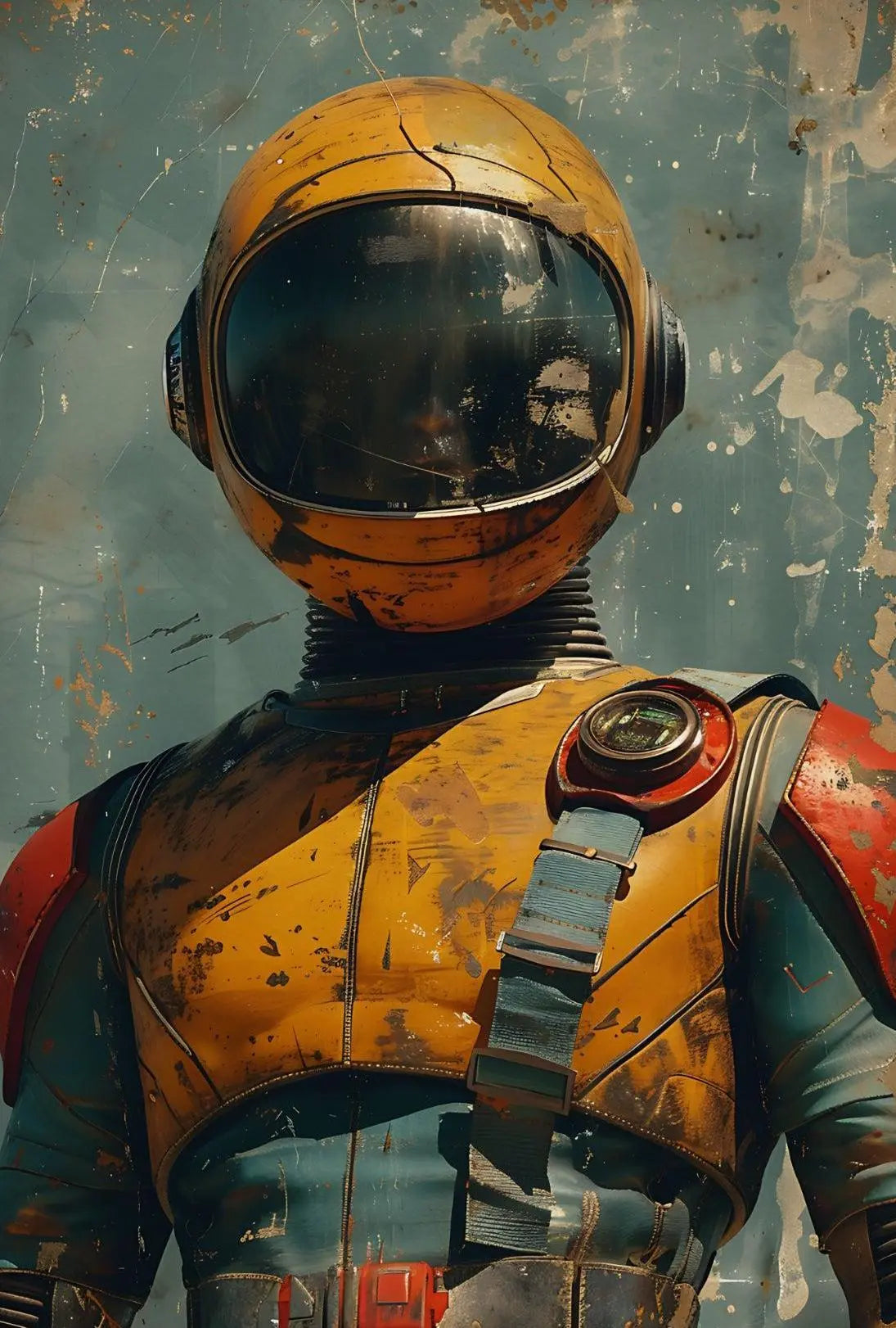 Retro-Futuristic Adventure Astronaut Artwork Futuristic Sci-Fi Poster PosterGoat
