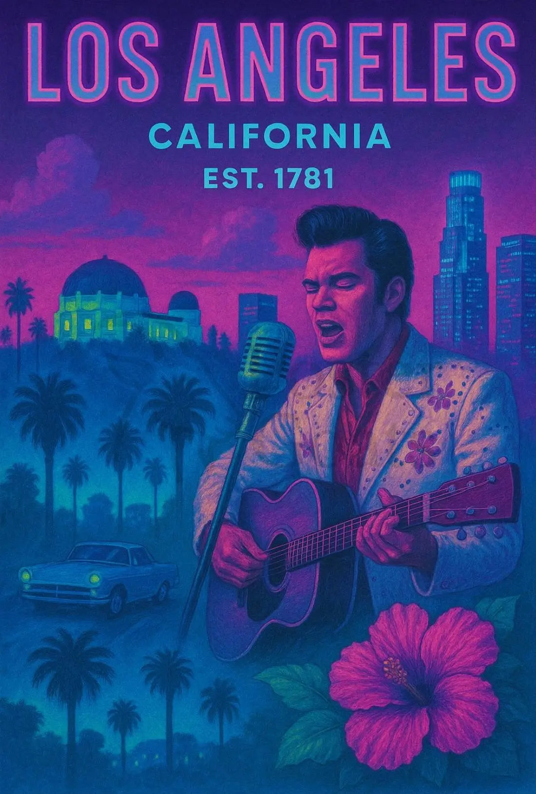 Retro Los Angeles Musical Vibes Heritage Poster PosterGoat