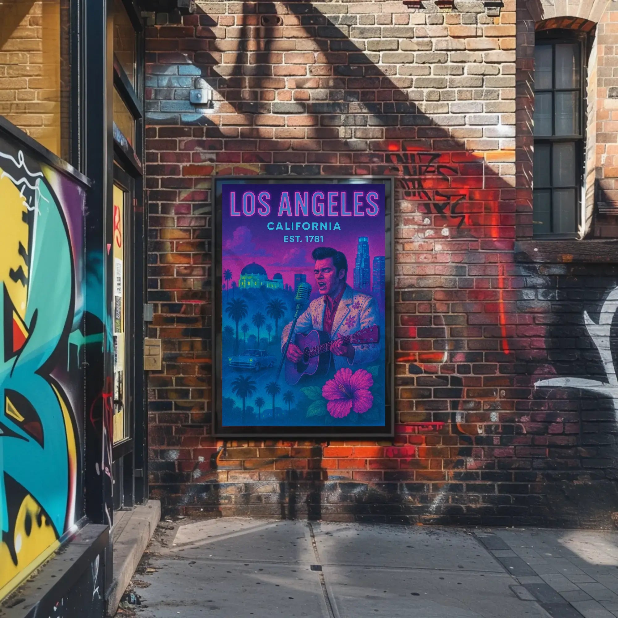 Retro Los Angeles Musical Vibes Heritage Poster PosterGoat