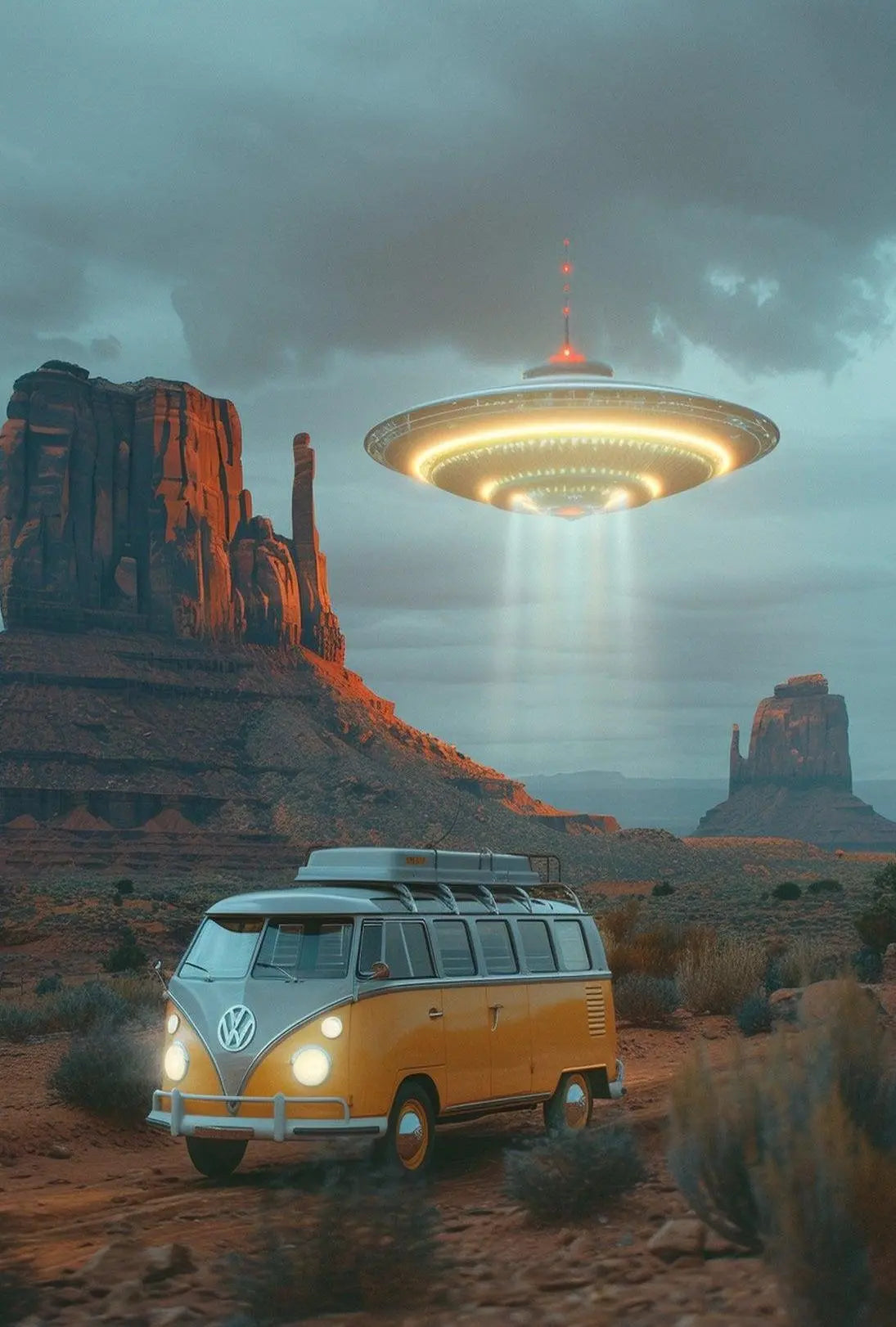 Retro Sci-Fi Adventure in Monument Valley Futuristic Sci-Fi Poster PosterGoat