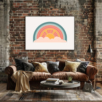 Retro Sunrise Illustration: Artistic Abstract Poster PosterGoat