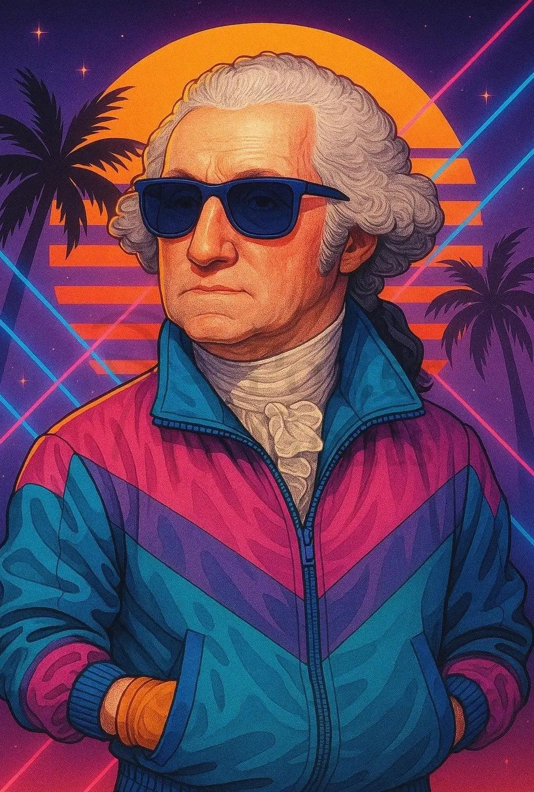 Retro Synthwave Historical Figure Poster - Pop Culture Poster PosterGoat
