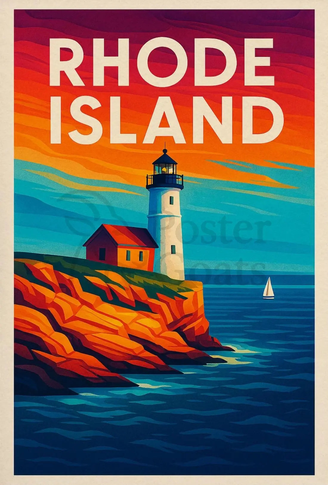 Rhode Island Coastal Charm Travel Poster PosterGoat