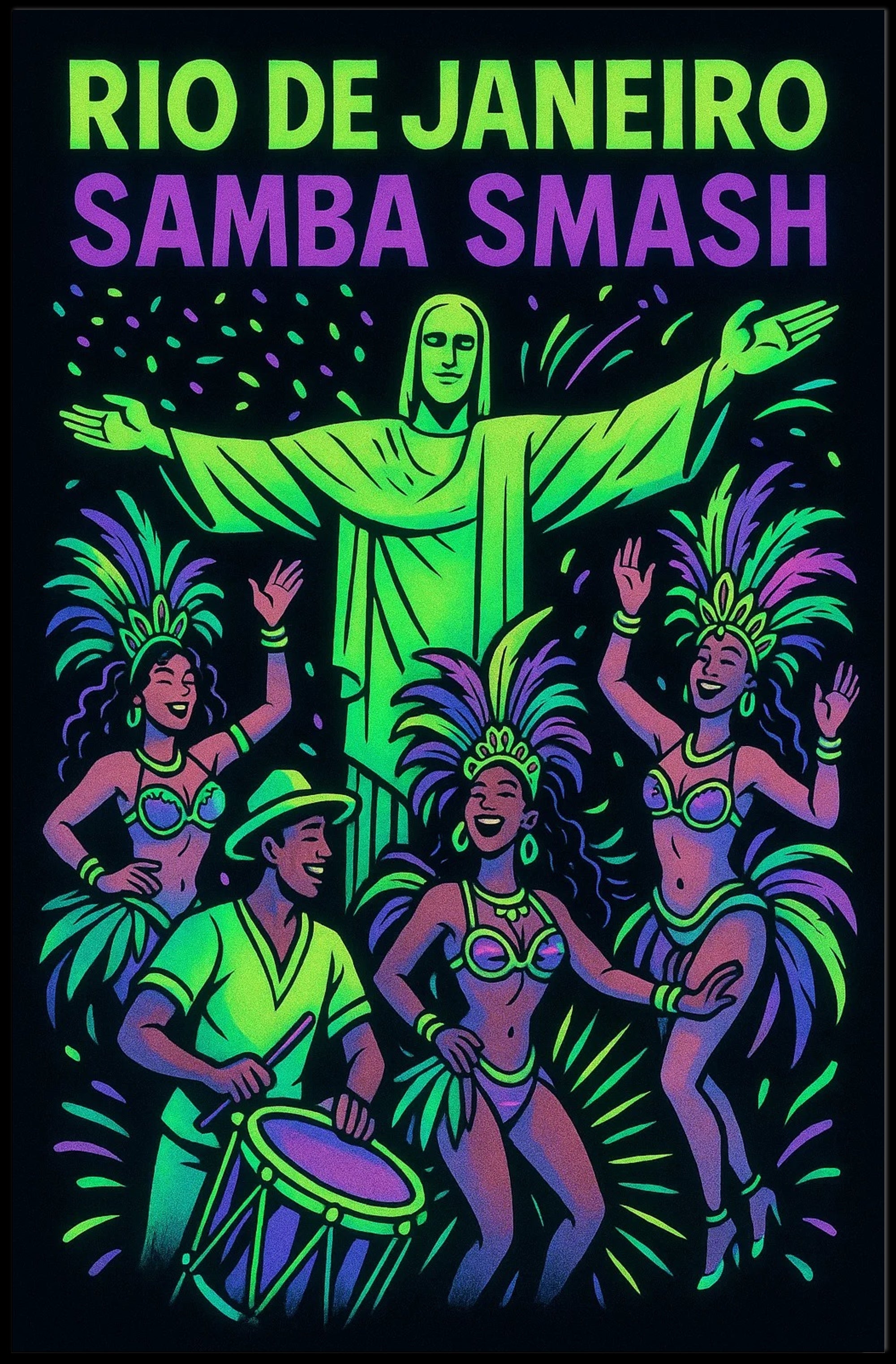 Rio de Janeiro Carnival Celebration Travel Poster PosterGoat