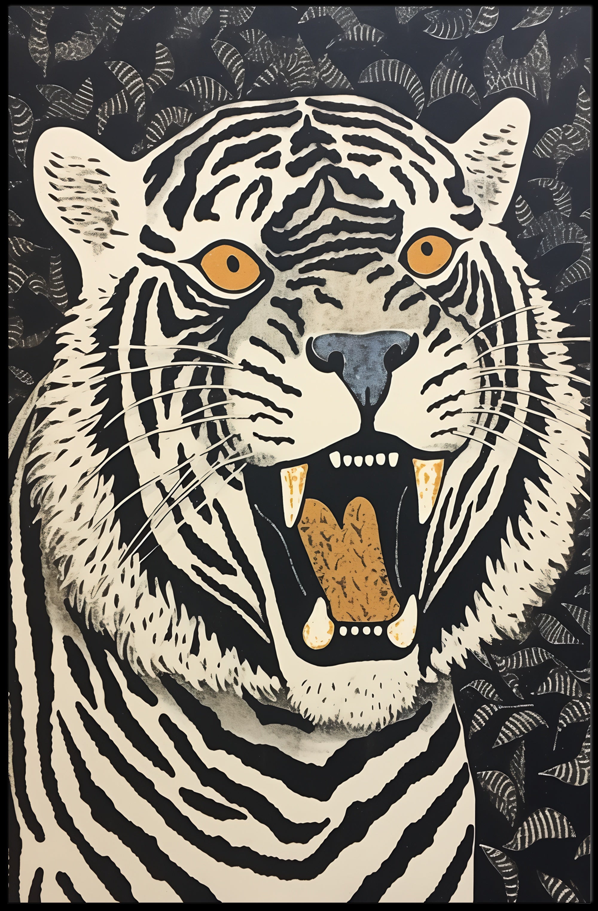 Roaring Strength: Majestic Tiger Animal Poster PosterGoat