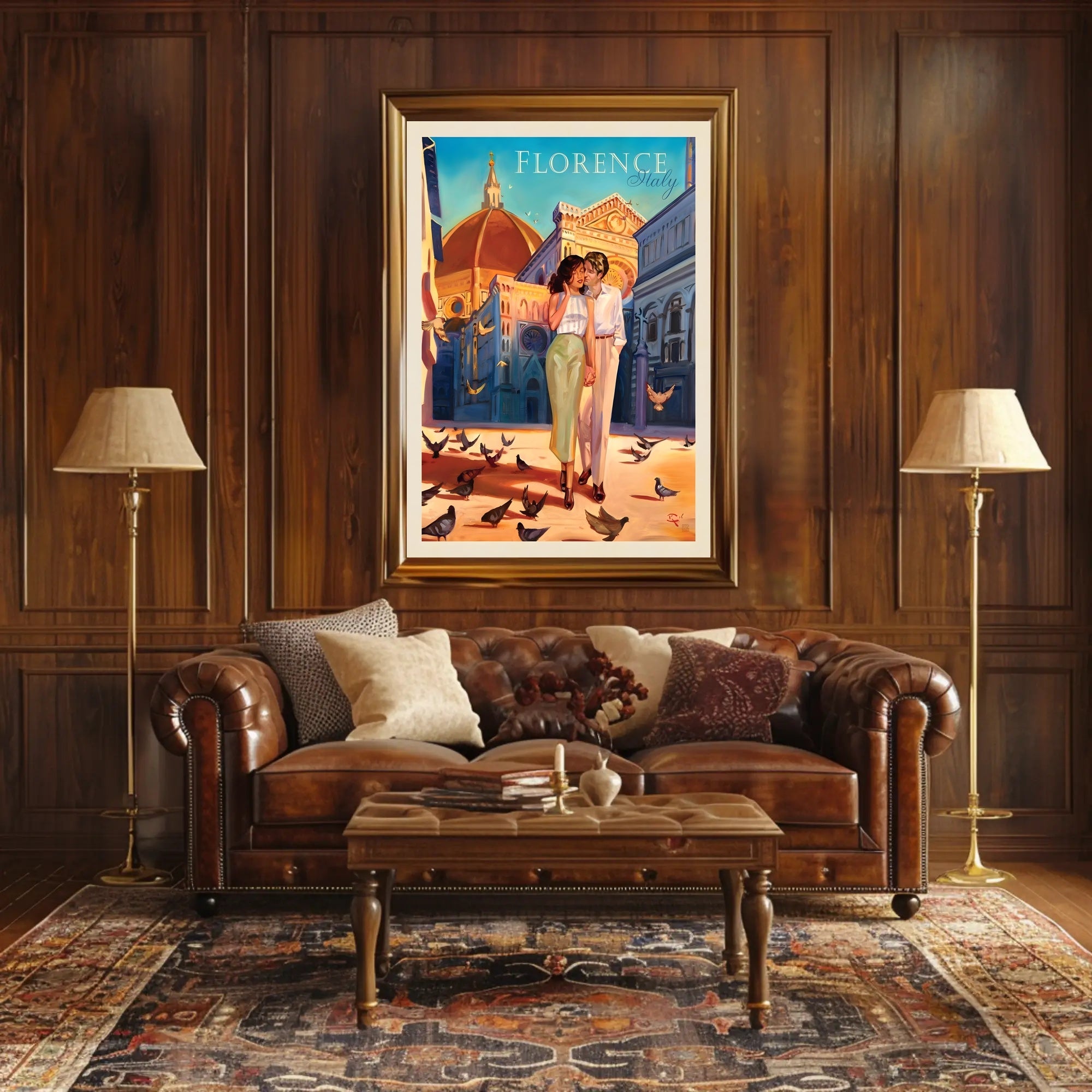 Romantic Florence Travel Poster PosterGoat