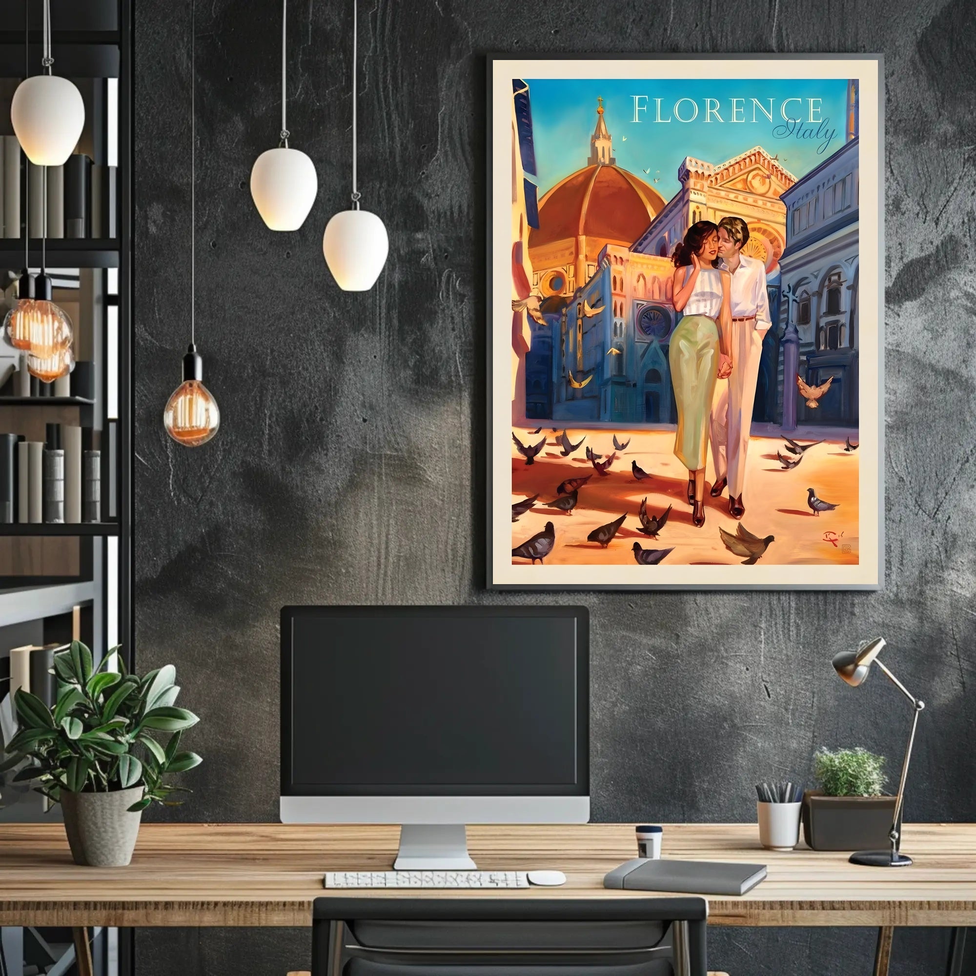 Romantic Florence Travel Poster PosterGoat
