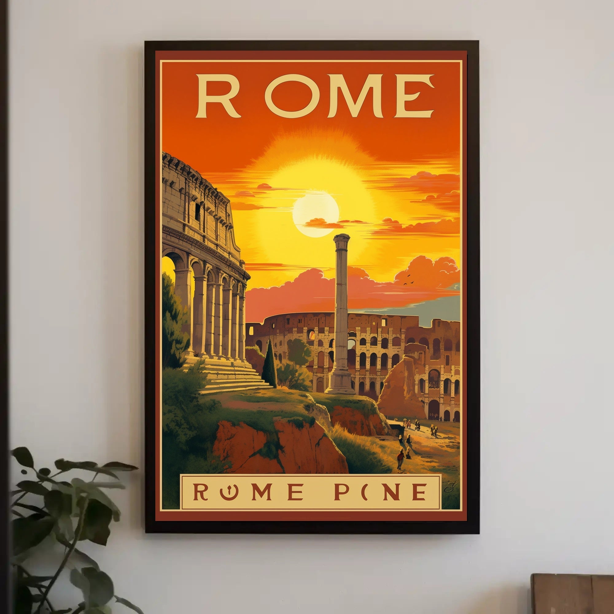 Rome Colosseum Travel Poster with Vintage Nostalgic Aesthetic PosterGoat