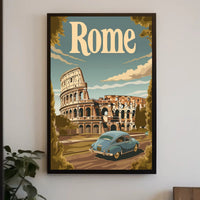 Rome Colosseum Vintage Travel Poster PosterGoat