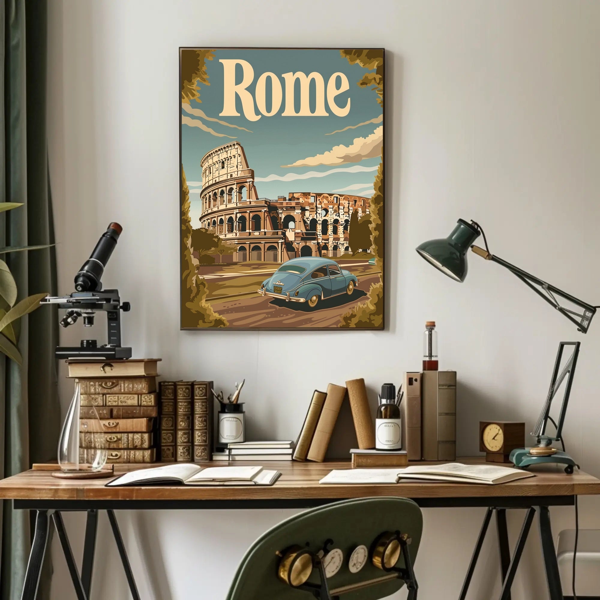Rome Colosseum Vintage Travel Poster PosterGoat
