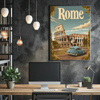 Rome Colosseum Vintage Travel Poster PosterGoat