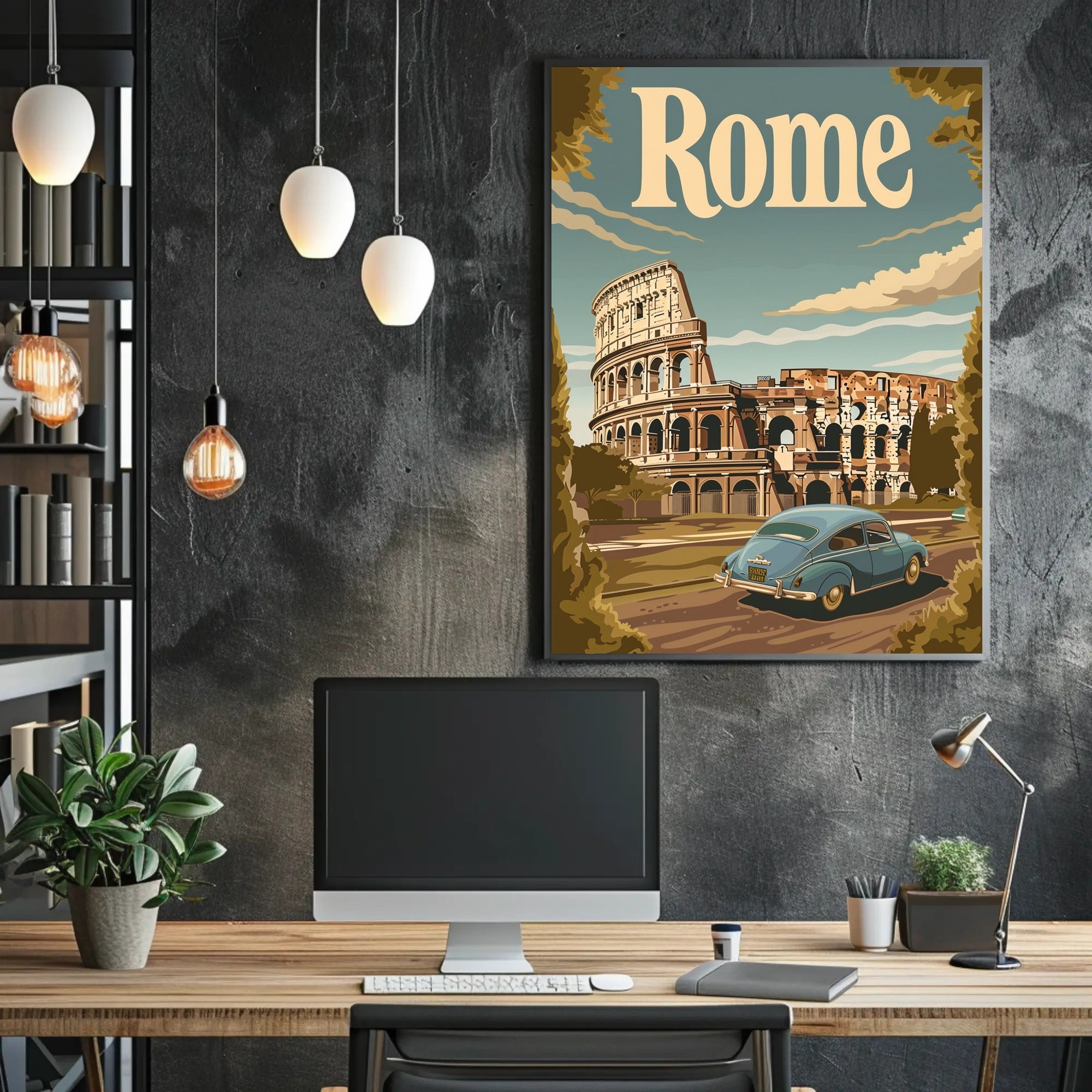 Rome Colosseum Vintage Travel Poster PosterGoat