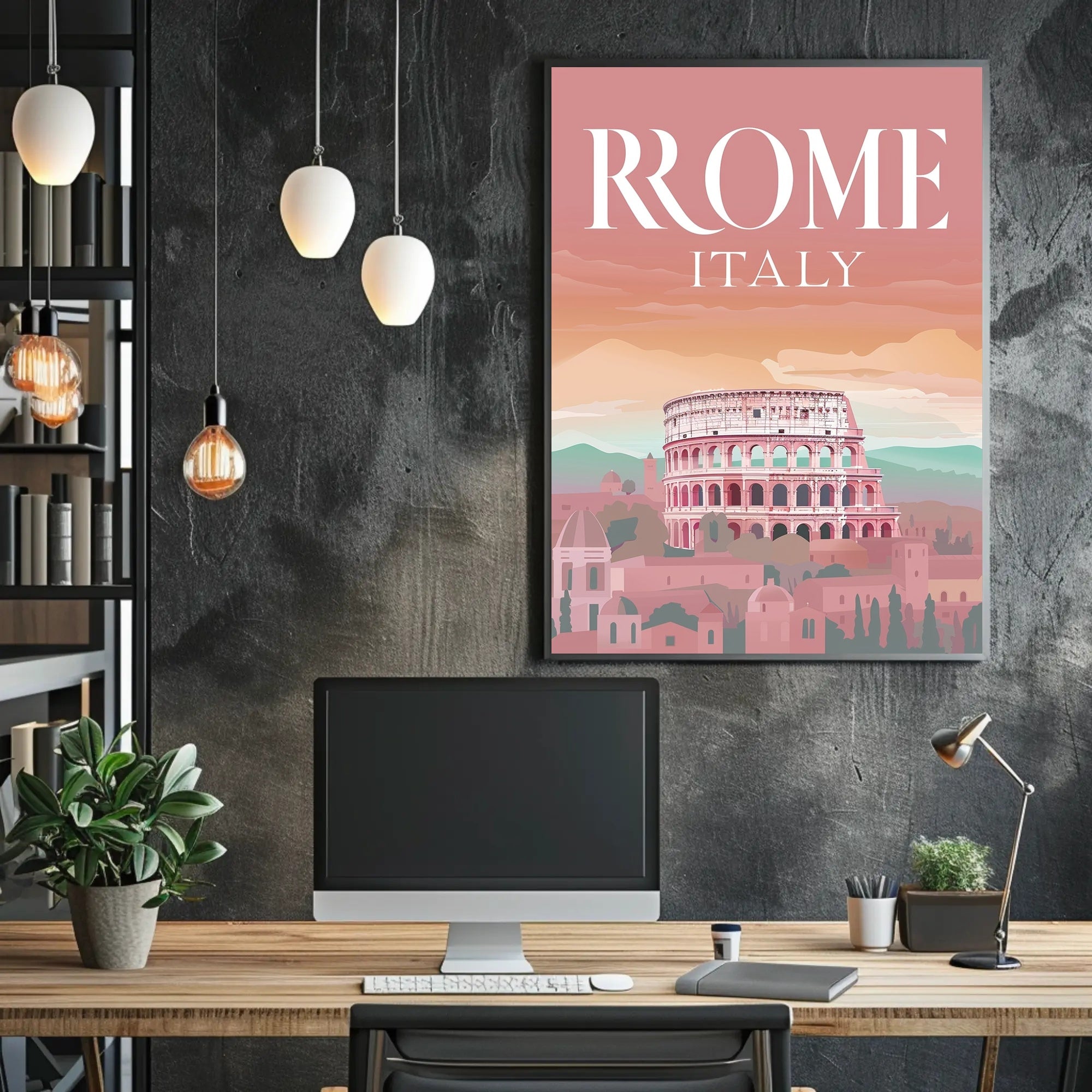 Rome's Colosseum Dreamy Cityscape Travel Poster PosterGoat