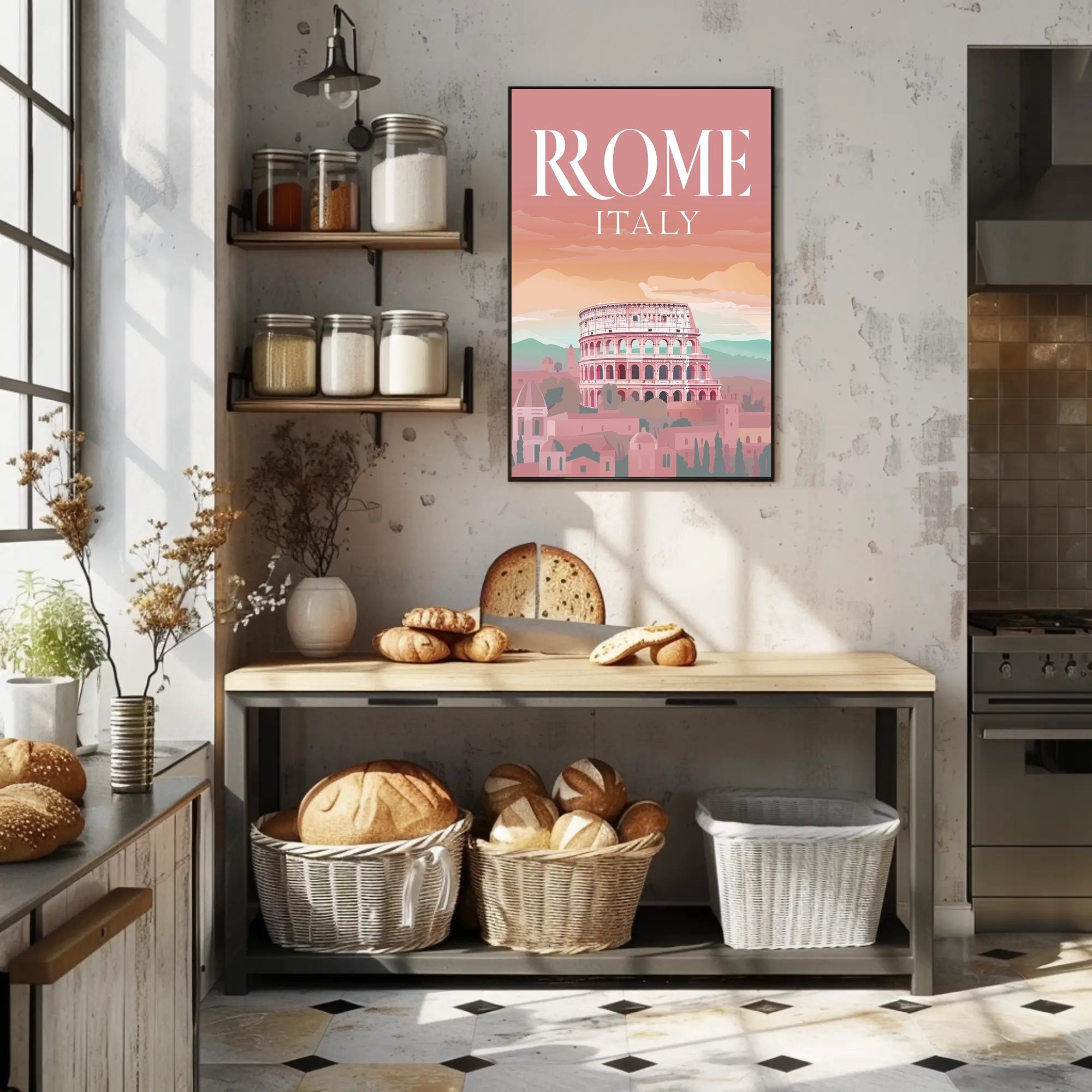 Rome's Colosseum Dreamy Cityscape Travel Poster PosterGoat