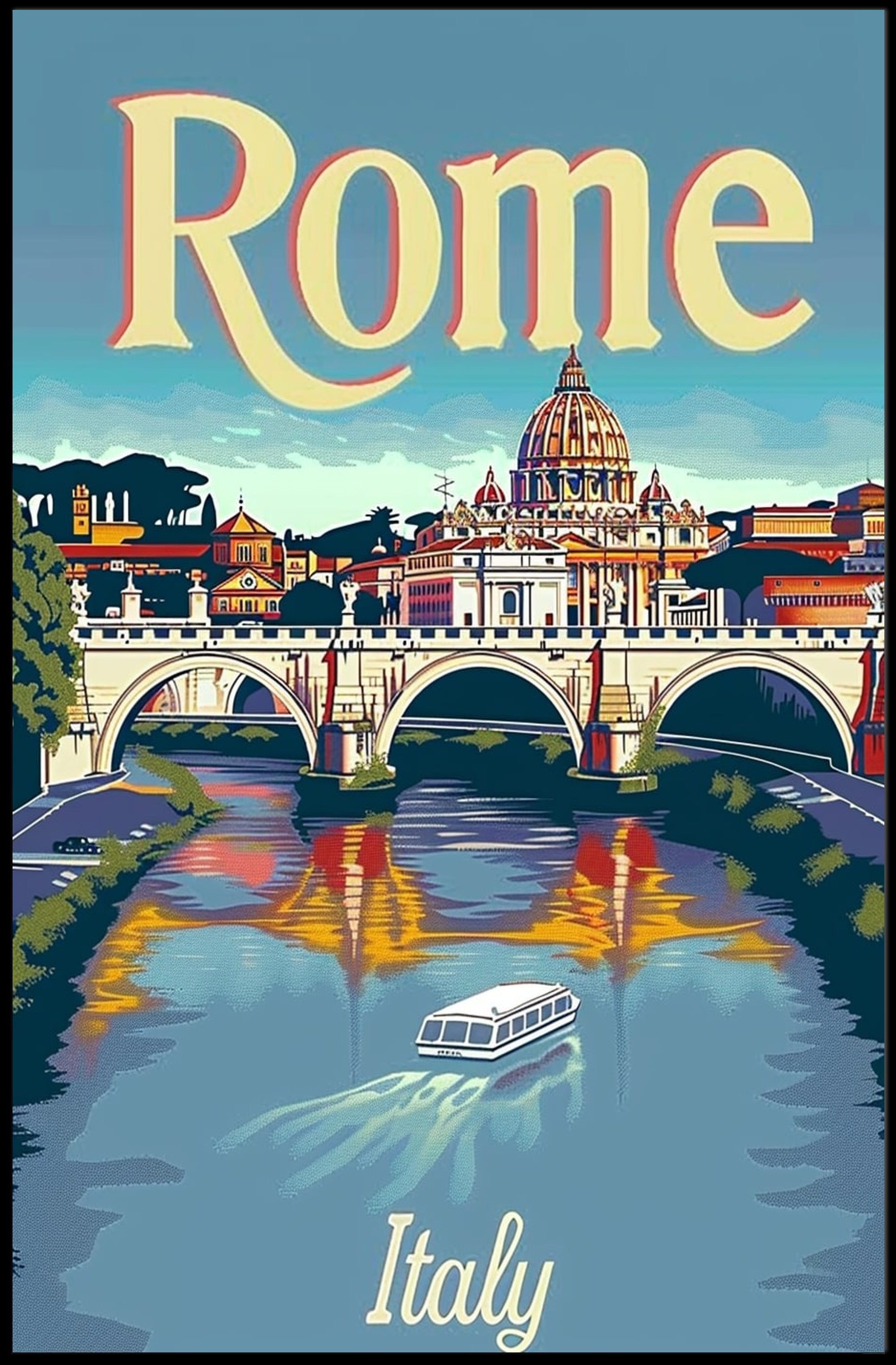 Rome's Nostalgic Charm Vintage Travel Poster PosterGoat