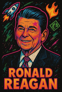 Ronald Reagan Ambition Neon Art Historical or Presidential Poster PosterGoat