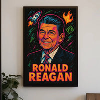 Ronald Reagan Ambition Neon Art Historical or Presidential Poster PosterGoat