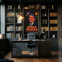 Ronald Reagan Ambition Neon Art Historical or Presidential Poster PosterGoat