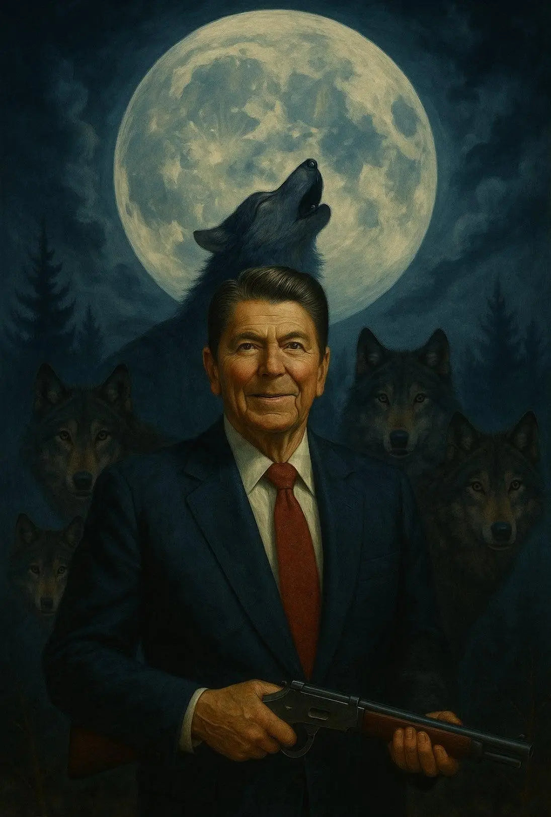 Ronald Reagan Leader of the Pack Heroic Art, Pop Culture Poster PosterGoat