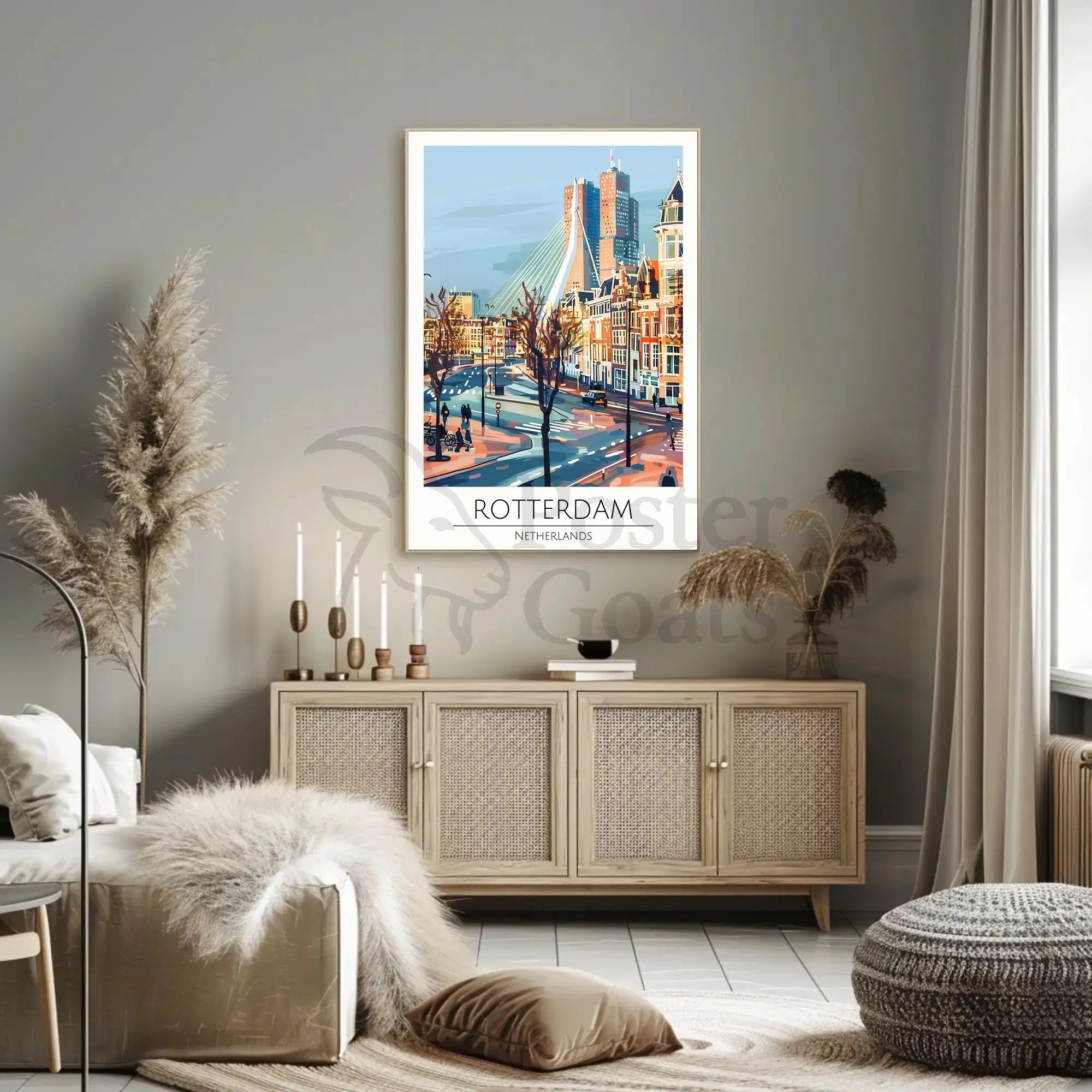 Rotterdam Urban Landscape Art Print Travel Poster PosterGoat