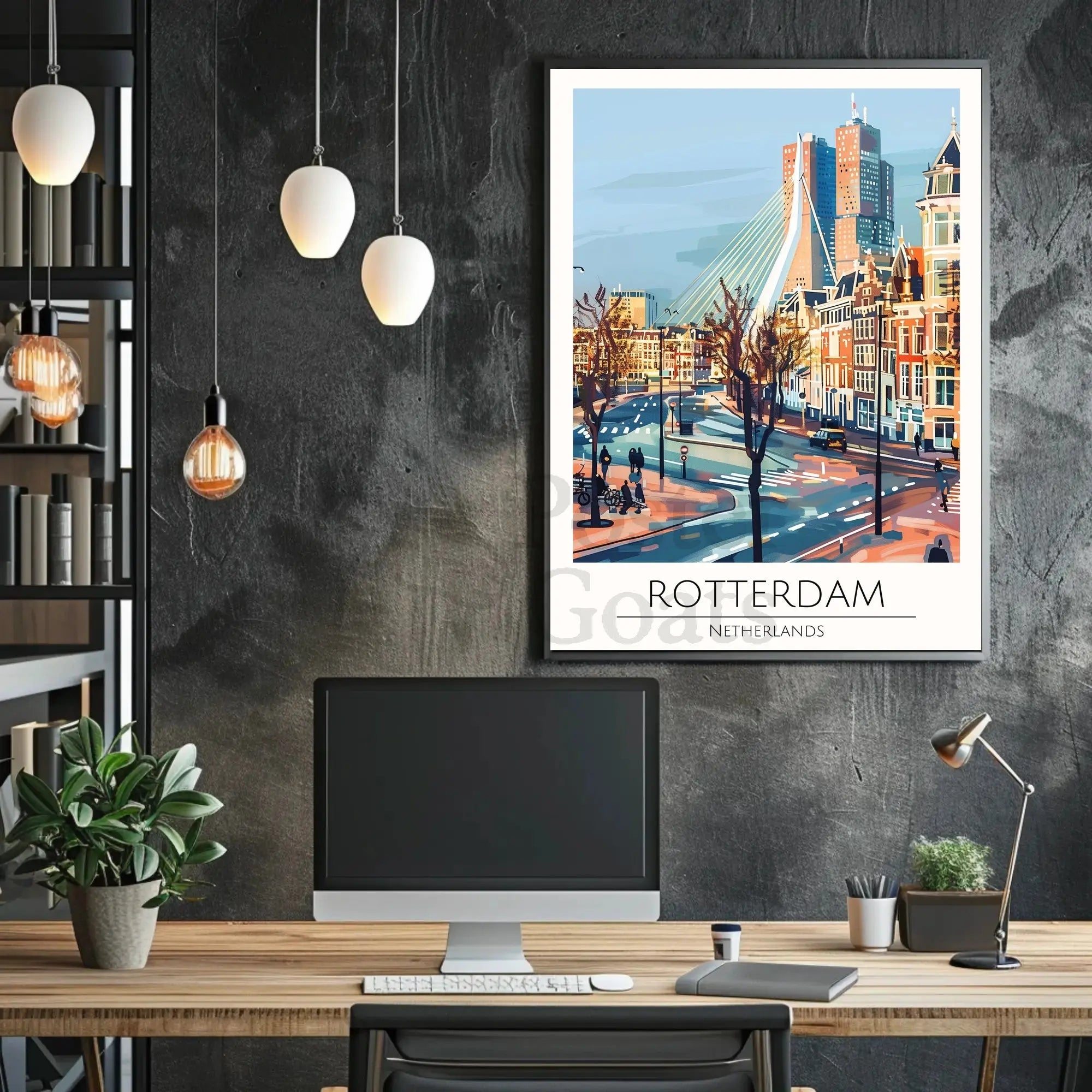 Rotterdam Urban Landscape Art Print Travel Poster PosterGoat