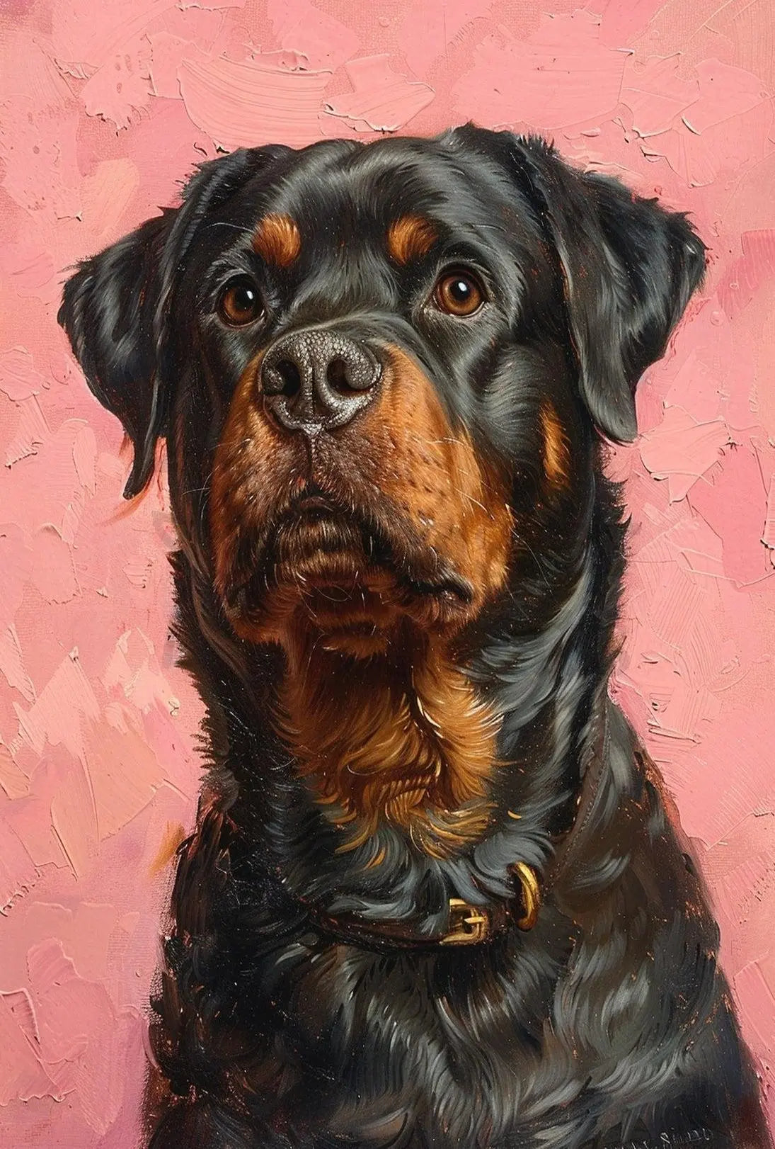 Rottweiler Realism in Pastel Art Dog Breed Poster PosterGoat