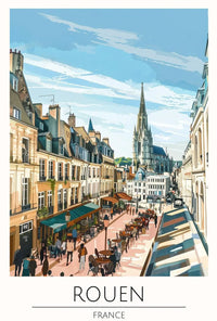 Rouen Street Scene European Cityscape Travel Poster PosterGoat