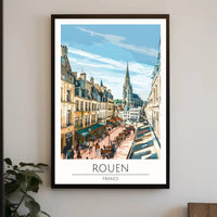 Rouen Street Scene European Cityscape Travel Poster PosterGoat