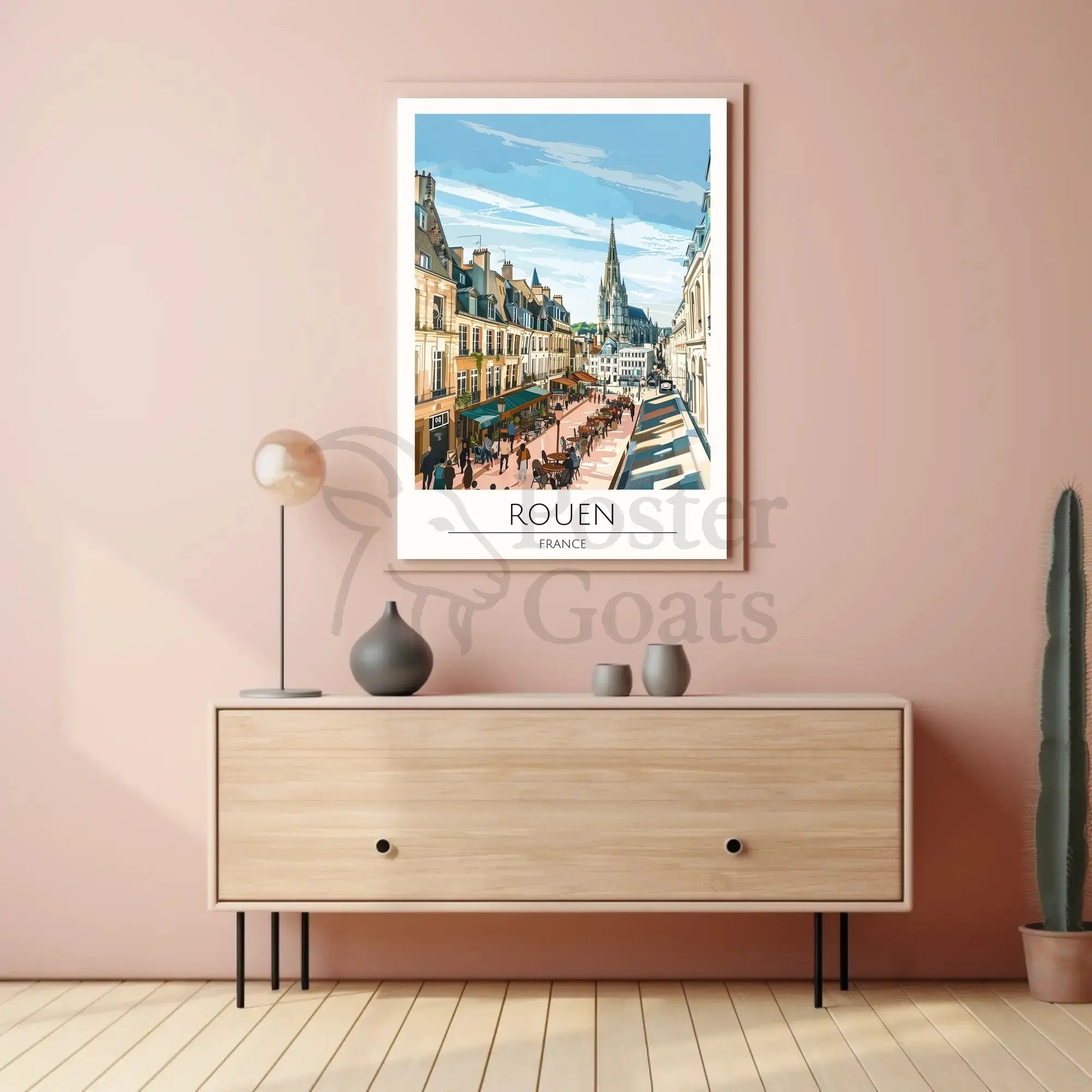 Rouen Street Scene European Cityscape Travel Poster PosterGoat