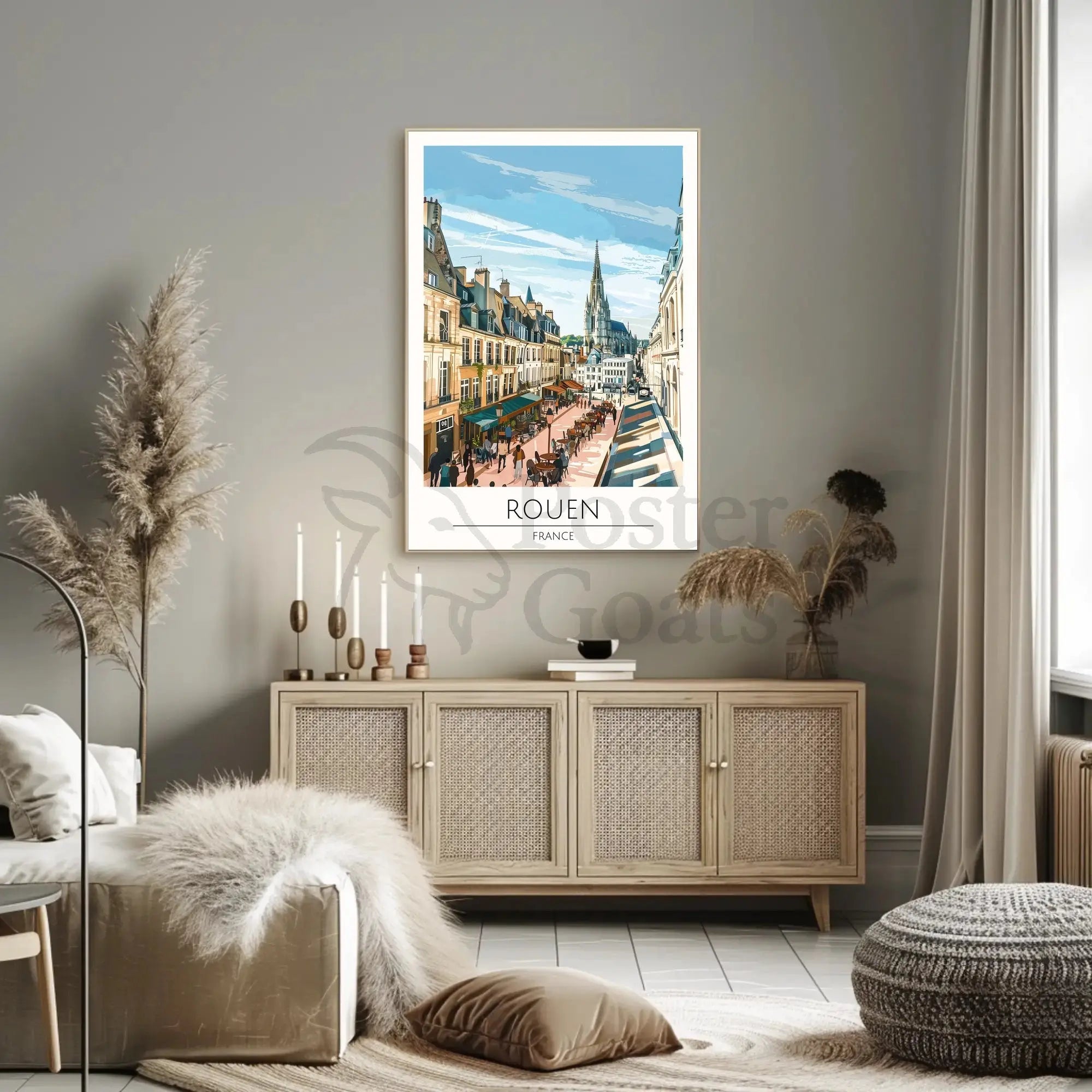 Rouen Street Scene European Cityscape Travel Poster PosterGoat