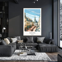 Rouen Street Scene European Cityscape Travel Poster PosterGoat
