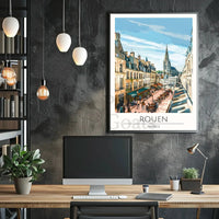 Rouen Street Scene European Cityscape Travel Poster PosterGoat
