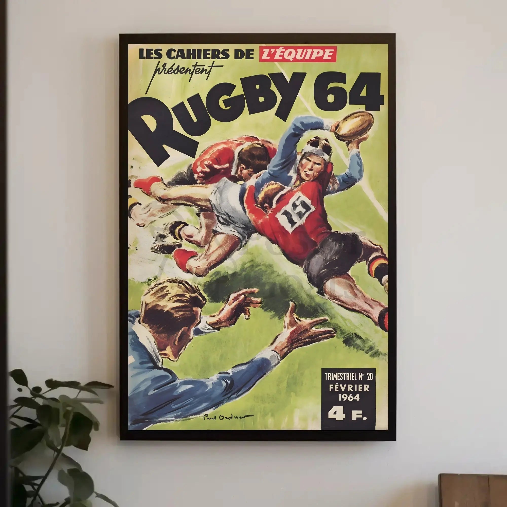 Rugby 1964 Vintage Sports Poster PosterGoat